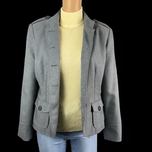 Ainsley & Aidan Blazer Women's Gray Buttons Jacket Office SZ/12p - Picture 1 of 14