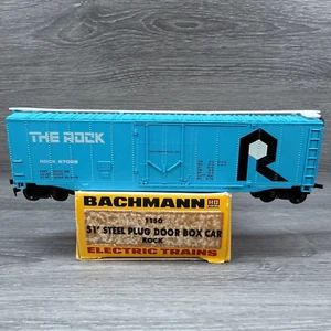 HO Scale Bachmann 1150 Steel Plug Door 51' Box Car The Rock Island 57028 Blue - Picture 1 of 10