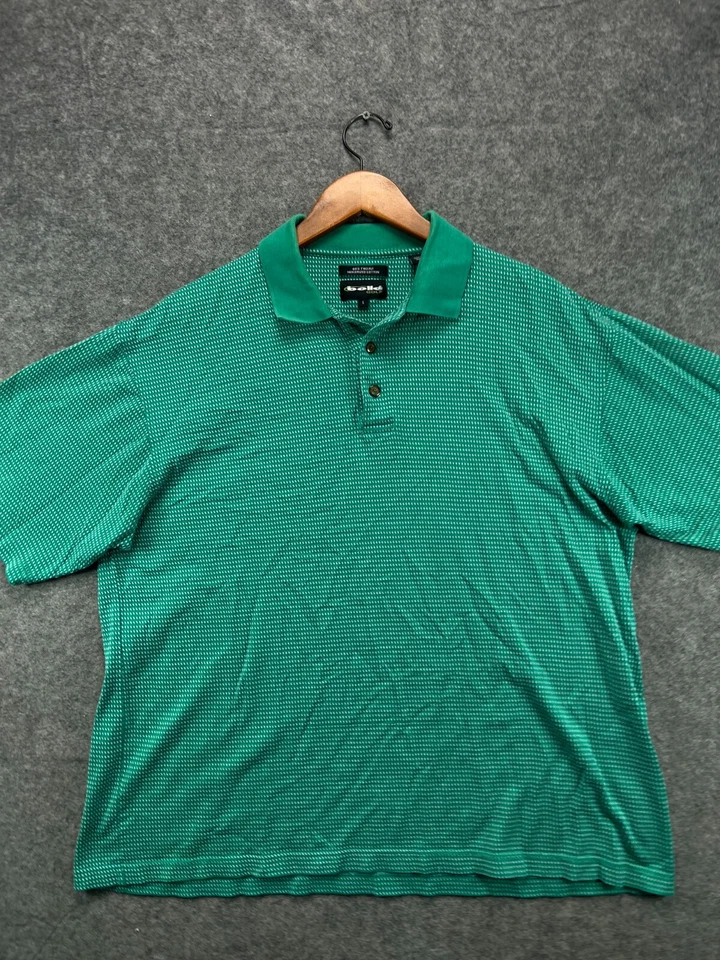 Polo de golf Bolle para hombre grande textura verde años 60 2 capas mercerizada manga corta Foto 1 de 4