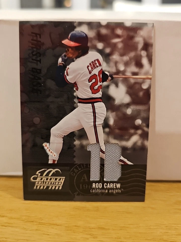 ИГРОВАЯ Б/У НАШИВКА ROD CAREW HOF 2005 DONRUSS LEAF CENTURY COLLECTION /250  - Изображение 1 из 4