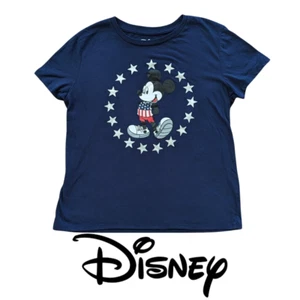 DISNEY Kids Mickey Mouse American Flag T-Shirt L - Picture 1 of 5