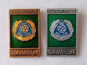 Finnish Football Federation badge vintage Lot 2x Finland soccer sport fan pins - Picture 1 of 4
