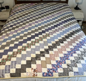 Vintage Handmade Quilt Patchwork Handquilted. 80” X70” - Picture 1 of 17