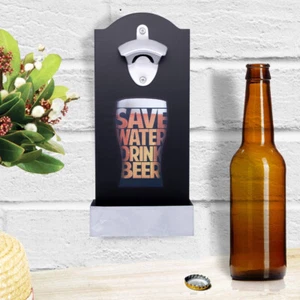 Abrebotellas Montado en la Pared Tapa Atrapa Divertido Letrero de Cerveza Decoración Hombre Cueva Mordaza Regalo - Imagen 1 de 7