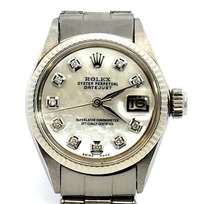 Rolex DateJust vintage para damas esfera de diamante madreperla oro y acero - Y026 Foto 1 de 4
