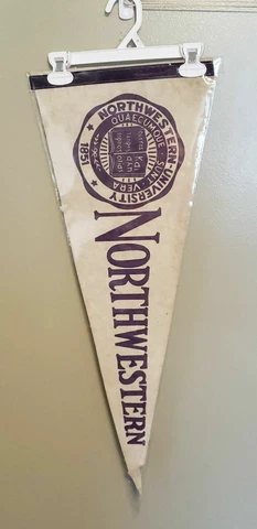 NORTHWESTERN WILDCATS  RETRO  FELT PENNANT WITH HOLDER Cover