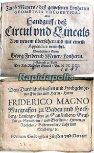 GEOMETRIA THEORETICA Illustrated Antique 1691 Geometry + Arithmetic Handbook - Imagen 1 de 20