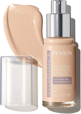 REVLON Illuminance Skin Caring Foundation LIGHT BEIGE 117 squalane hyaluronic - Image 1 of 4