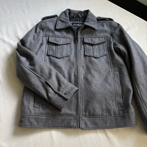 Guess graue Bomberjacke Herren kleiner Reißverschluss klassischer Militärstil - Bild 1 von 10