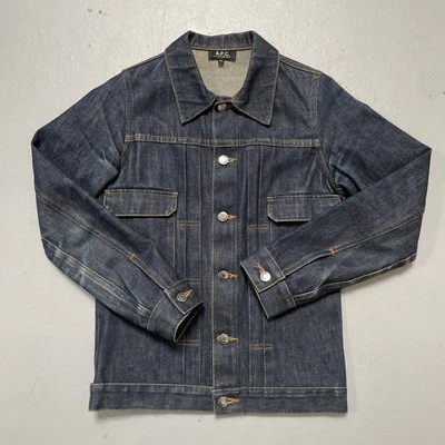 A.P.C. Blue Denim Type 2 II Trucker Work Vintage Style Ranch Jacket XS - Image 1 of 4