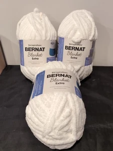 NEW 3 skeins Bernat Yarnspirations Blanket Jumbo Yarn White 10.5oz #7 - Picture 1 of 2