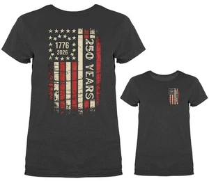Camiseta para mujer 250 años del Día de la Independencia Americana bandera de Estados Unidos 4 de julio - Imagen 1 de 10