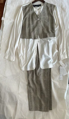 Vestido de seda August talla 14.  Traje 100% seda con chaleco. Foto 1 de 4