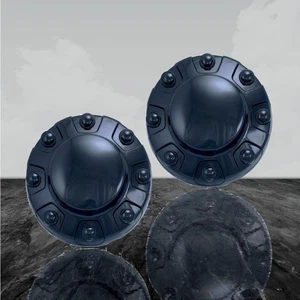 Gloss Black Bolt-On Rear Center Caps fits 2019-2025 Ram 3500 Tradesman [2pc] - Picture 1 of 4