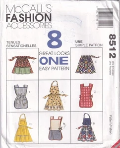 McCall's Accesorios de Moda 8512 8 Looks Misses Delantales Talla S-L - Imagen 1 de 2