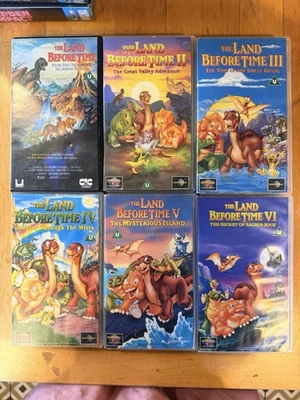 LAND BEFORE TIME VHS BUNDLE x 6 | U CERT | Original CIC + Universal Releases - Image 1 of 4