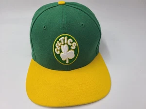 Boston Celtics 47 Brand Hardwood Snapback Hat Cap Wool Blend NBA Green Yellow - Picture 1 of 17