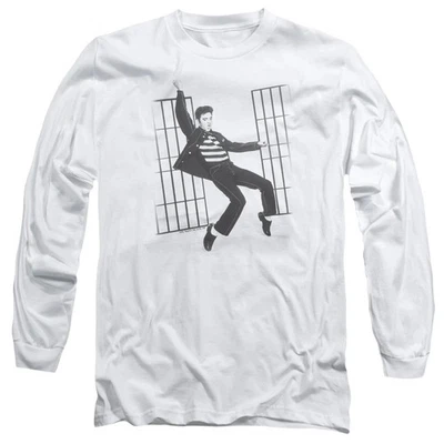 Elvis Presley Jailhouse Rock Mens Long Sleeve Shirt White Officially Licensed - Image 1 of 3