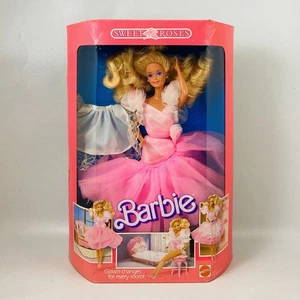 🌟Muñeca Barbie Sweet Roses, rubia, vestido rosa, vintage 1989 Mattel #7635, nueva - Imagen 1 de 6