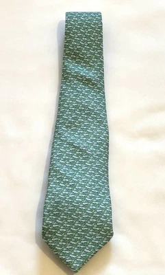 Vineyard Vines Boys 100% Silk Neck Tie Green Whales - Image 1 of 2