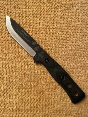 Tops Knives Fieldcraft BoB  Knife 1095 Steel Blade Black G10 Handle Kydex Sheath - Image 1 of 4