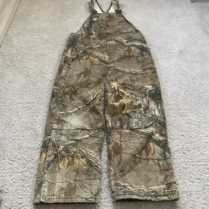 Carhartt REALTREE Xtra Camo Bib Overalls Double Knee Quilt Lining Unisex M Short - Picture 1 of 11