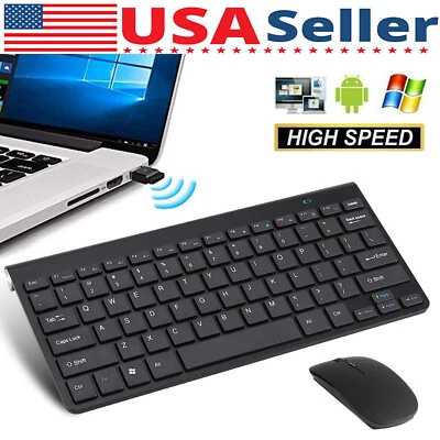 Mini Wireless Keyboard And Mouse Set Waterproof 2.4G For MAC Windows PC Computer - Image 1 of 4