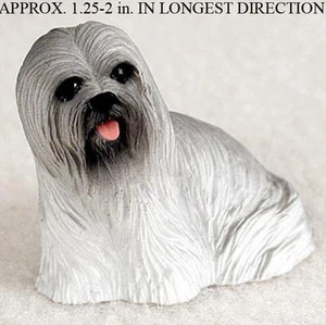 Mini estatuilla pintada a mano gris de Lhasa Apso - Imagen 1 de 1