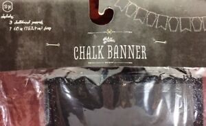 BANNER GARLAND Black Chalk Paper Burlap Felt Gold Flag Decor Faux Leather 50%OFF