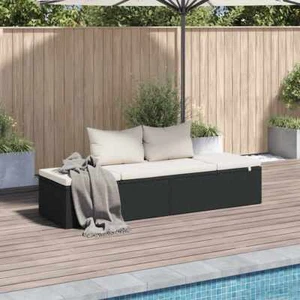 Patio Bed, Outdoor Lounge Bed, Washable Cushions & Poly Rattan Frame vidaXL - Picture 1 of 24