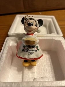 Vintage Grolier Disney Christmas Ornament: Minnie Mouse Porcelain 1991 - Picture 1 of 3