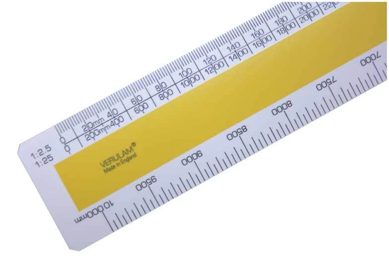 VERULAM 150mm 6" No.46 Engineers scale ruler 1:2.5 1:25 1:331/3 1:75 1:150 1:125 1:250