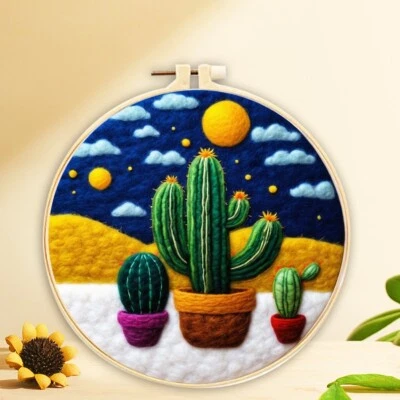 DIY Wool Needle Felting Kit, Cactus Succulent Felted For Beginner Adults Gifts - Image 1 of 4
