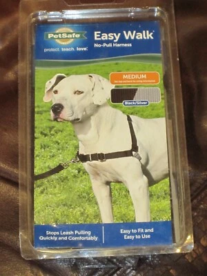 Petsafe Easy Walk No-Pull Harness Medium, Color: Black & Silver, EWH-HC-M-BLk - Image 1 of 4