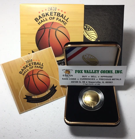 2020-W $5 COMMEM. BASKETBALL HALL OF FAME PROOF GOLD COIN US MINT OGP WITH COA! Cover