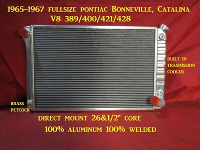 Bonneville Catalina GP Aluminum Radiator Pontiac 389/400/42/428 Automatic - Image 1 of 4