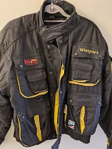 Mens Large Weise Hydra Tech Motorcycle Textile Jacket Black And Yellow Hi Viz - Picture 1 of 10