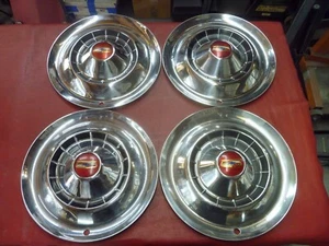 VINTAGE 1954 CHEVY BELAIR 150/210 15" HUBCAPS WHEEL COVERS - Picture 1 of 8