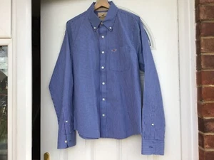 Hollister Herren Langarm blau/weiß gestreiftes Shirt Gr. XL QUALITÄT 🙂 46"" - Bild 1 von 8