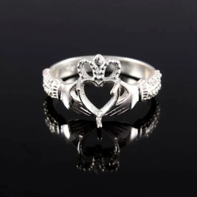 7 mm Heart Ring Setting Claddagh Ring Blanks Ring Blanks For Valentine 925Silver - Image 1 of 3