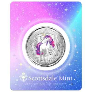2024 - VELORIA - Color Unicornio 1 oz .999 FINA Moneda de Plata Caballo Mítico BU - Imagen 1 de 4