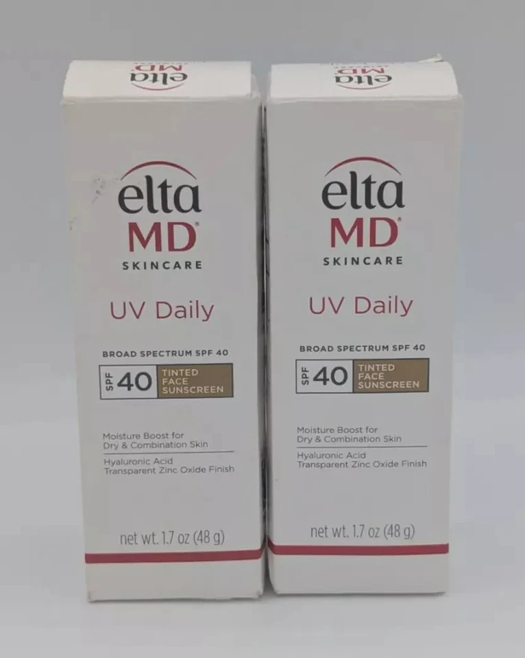 Тонированный солнцезащитный крем EltaMD UV Daily SPF 40, увлажняющий крем для сухого EXP 2026 упаковка 2 шт. - Изображение 1 из 4