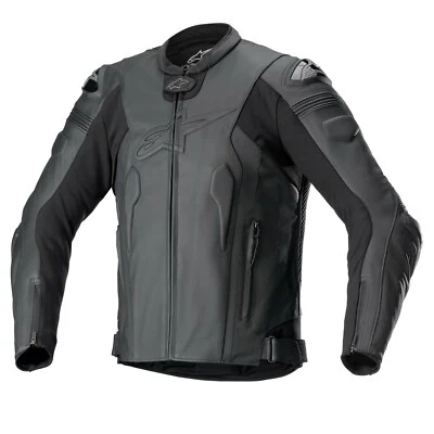 Alpinestars Missile V2 Leather Motorcycle Motorbike Jacket - Black/Black - Image 1 of 3