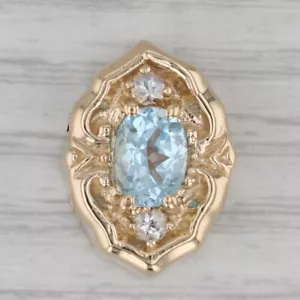 1.64ctw Diamante Azul Topacio Deslizar Pulsera Charm 14k Oro Amarillo Arquero - Imagen 1 de 6