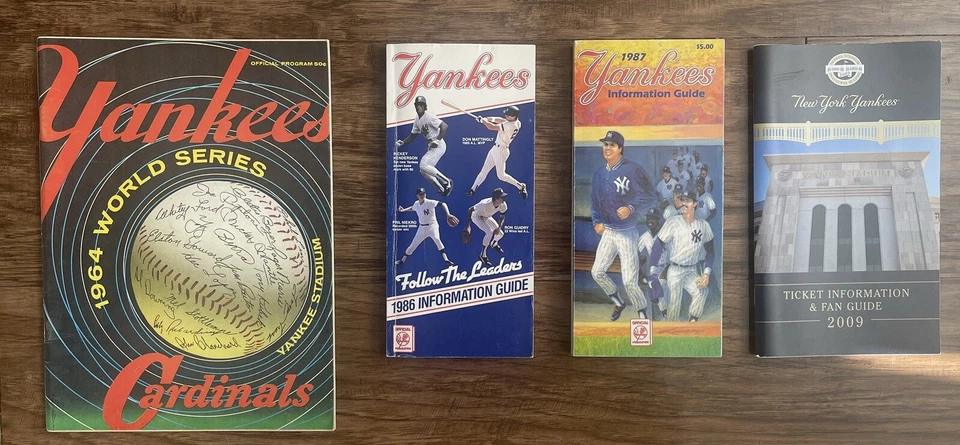 NY Yankees - 1964 World Series Program + 1986 & 1987 & 2009 Information Guides - Image 1 of 4