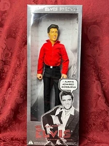 Figura de acción parlante de Elvis Presley 12" en camisa roja y pantalones negros nueva en caja - Imagen 1 de 16