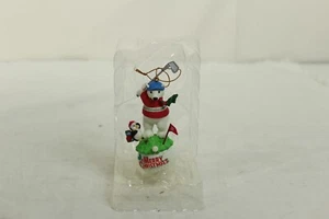 Vintage Mistletoe Magic Golfing Polar Bear Christmas Tree Ornament - Picture 1 of 4