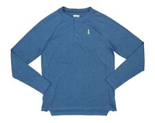 Bass Outdoor 3-Button Hilltop Henley Long Sleeve Men's Shirt S NWT Blue