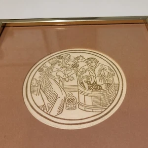 Vintage signierter 1498 Badende Allen Bjorkman Linoleum Blockdruck - mattiert & gerahmt  - Bild 1 von 8