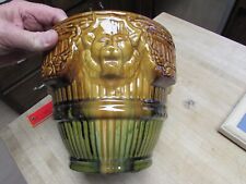 Brush Mccoy Jardiniere Planter 249 Drip Glaze Roman Lion Head Chain Motif 1920s